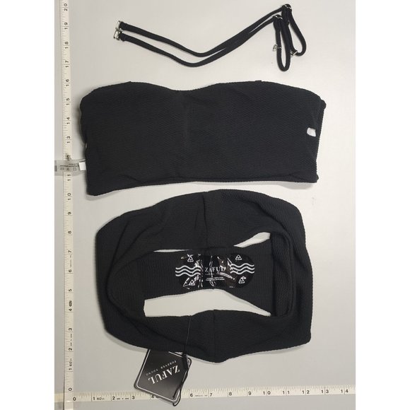 NWT ZAFUL Small Bandeau Black bikini set - Picture 3 of 7